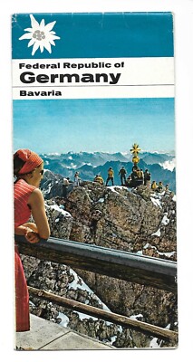 1970 FEDERAL REPUBLIC OF GERMANY BAVARIA TOUR GUIDE AND MAP-EXCELLENT CONDITION