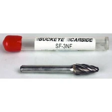 Carbide Burr (SF-3NF) Round Nose Tree - Aluminum Cut - 1/4 x 3/8 x 3/4 x 2 1/2