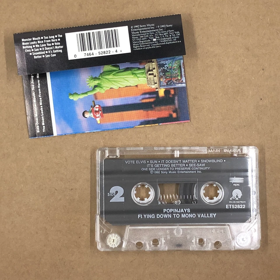 POPINJAYS Cassette Tape 90s Rock Indie FLYING DOWN TO MONO VALLEY MONSTER MOUTH - Imagem 3 de 4
