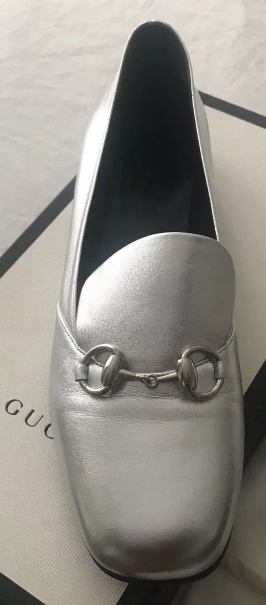 Gucci loafer silver horsebit sale
