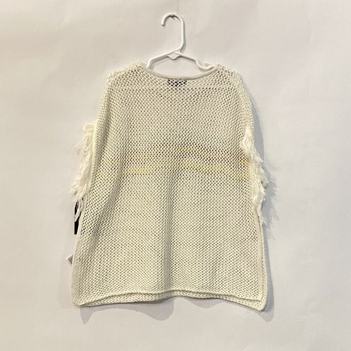 Art Class Crochet Sparkle Youth Girls Poncho T Shirt Top 5T White Purple Yellow - Picture 8 of 10