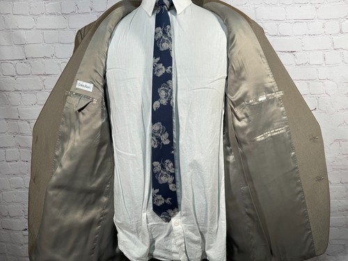 CALVIN KLEIN Hombres Marrón Cobre GRANDE Y ALTO 2 Piezas Traje 50L Chaqueta 40x33 Pantalón - Imagen 7 de 13
