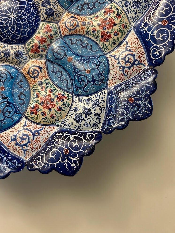 Handcrafted Persian Mina Plate, Beautifully EnamelPainted, Decorative