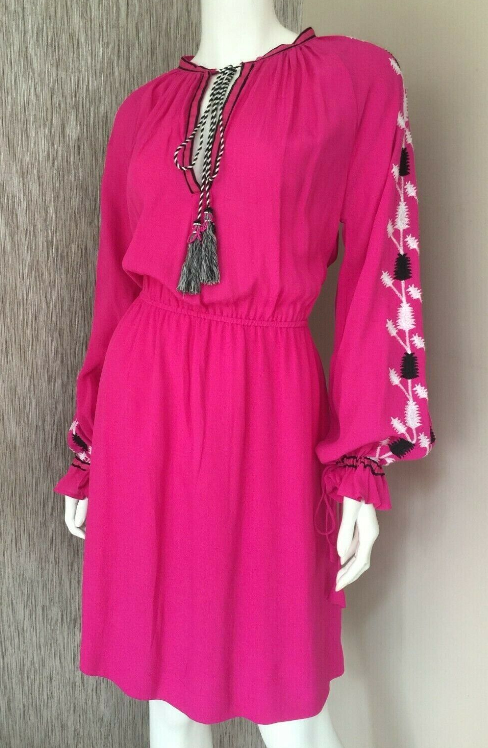 BIBA BOHO DRESS HOT PINK SIZE UK 12 RETAIL £90 BNWT
