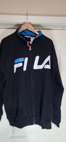FILA Full Zip Fleece Navy Blue Track Jacket, Size 3X Big And Tall