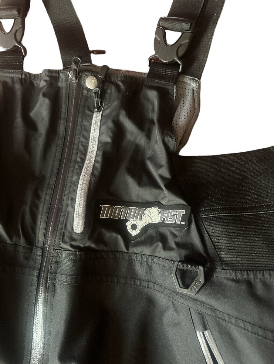 Motorfist Event Carbide Snowmobile Bibs Large Black Gray Mens 2X
