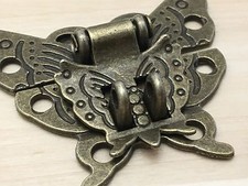 1x Butterfly Antique Bronze Hasp Latch Wooden Box Mini Cabinet Buckle Locks