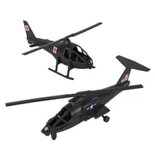 TimMee Processed Plastic Attack Transport HELICOPTERS Black Plastic Army Chopper