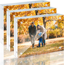 8X10 Acrylic Picture Frames - 3 Pack Double Sided Magnetic Display Set