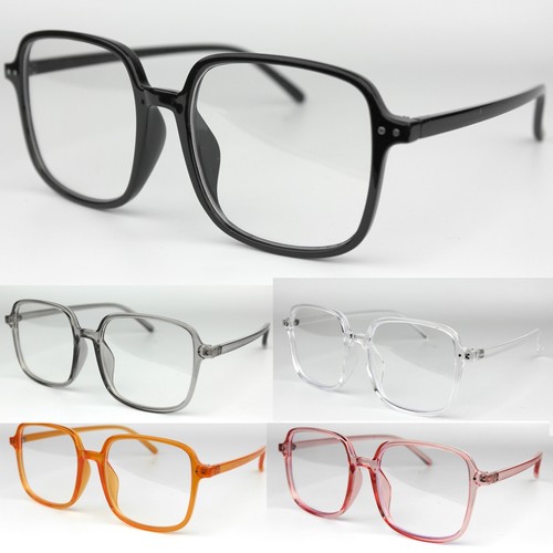 Grande Quadrato Lenti Trasparenti Moda Occhiali Donna Vintage da Uomo Geek  Festa | eBay