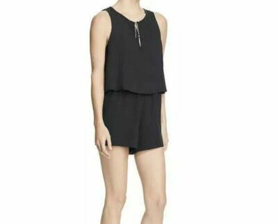 NWT Splendid Womens Color Black Crosshatch Romper Size S