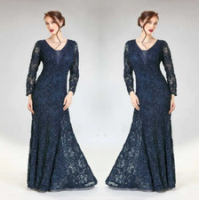 Elegant Mother Of The Bride Dresses V Neck Lace Appliqued Beaded Floor Length