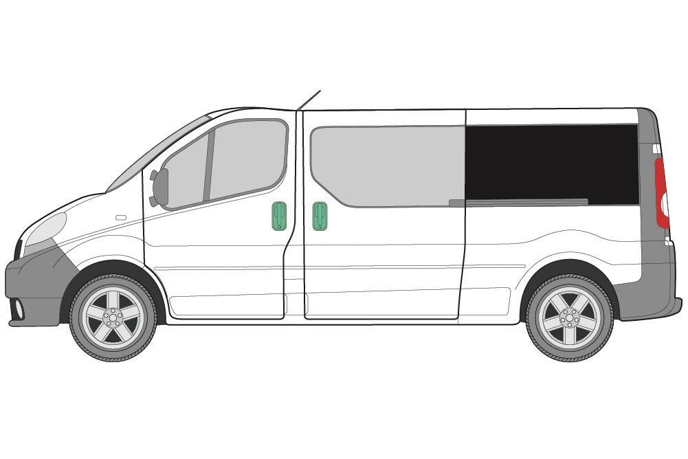 Renault Trafic LWB Rear Left Window Blackout Curtain 2004-2014