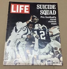 Pro Football Most Violent Men Suicide Squad Vintage Life Magazine Dec 3 1971