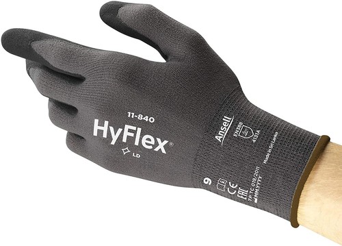 Gants extensibles légers confort Ansell HyFlex 11-840 mousse nitrile - Photo 6 sur 9