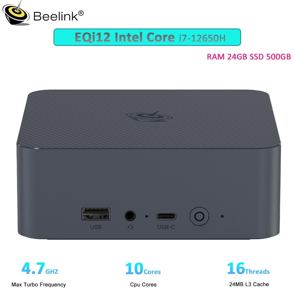 Beelink EQi12 Intel i7 12650H Computers 4.7GHz 10C/16C RAM24GB 