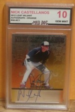NICK CASTELLANOS Rookie AUTO***2012 VALIANT GEM 10***TIGERS***MAD DOG GRADING