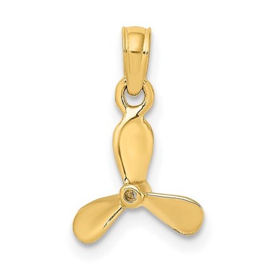 10K Gelbgold 3-D mit 3 Klingen Propeller Charm