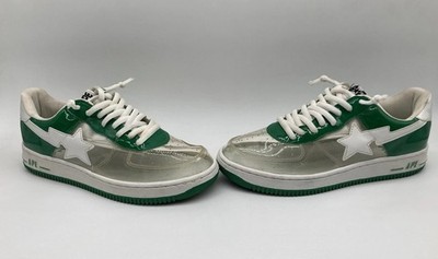 A Bathing Ape Bape Sta Low Green & Clear Men's Size 10 FS 001 Rare