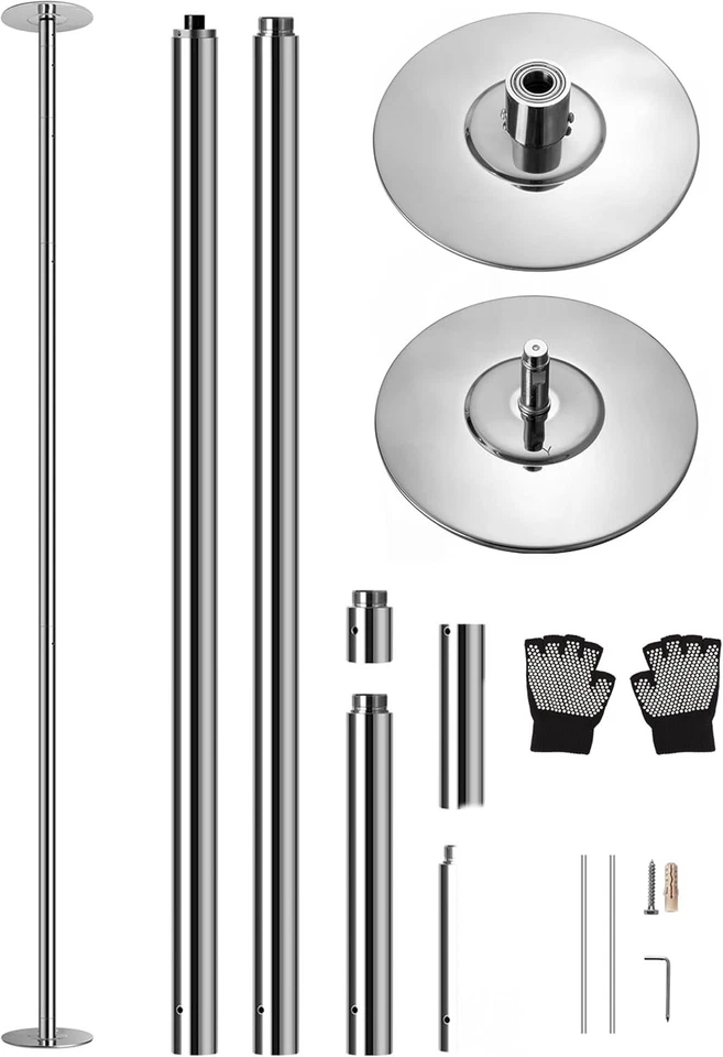 Poste de baile giratorio profesional - 45 mm portátil y ajustable, capacidad de 1102 libras Foto 3 de 4