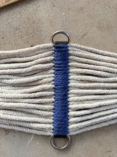 30” Waist Girth Strap Horse Western Cowboy Vintage White Blue
