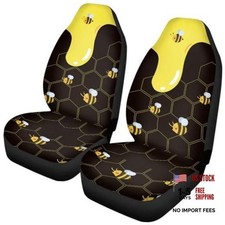 Forchrinse Car Seat Covers Set 2 Pieces Universal Fit Anti-Slip Car Front Bee