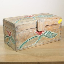 B-Ware Truhe Holzkiste Holztruhe Schatztruhe Kiste Box Holzbox Look Natur klein