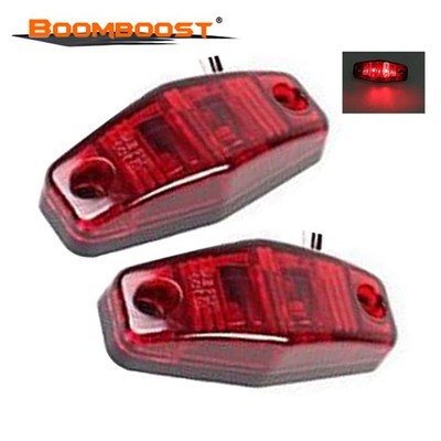 10PCS Red Wide Lights 2 LED Warning Lights Truck Side Lights 12V 10-30V