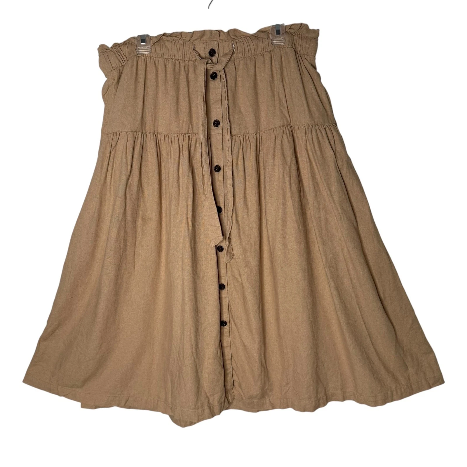 Universal Thread Tiered Pocket Midi Skirt Size XL Tie Waist Peasant BOHO Flowy