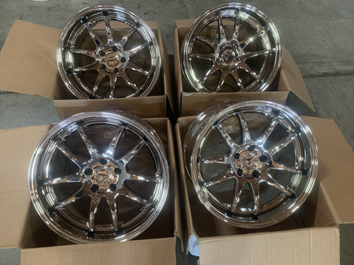 18x9.5 F | 18x10.5 R | +22 Aodhan DS02 5x114.3 Vacuum Chrome Wheels ...