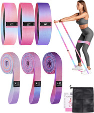 6 Pcs Fabric Booty Bands  Long Resistance Bands for Workout Butt and Legs Pull