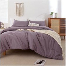 Boho Queen Comforter Set, Dusty Purple, 3 Pieces