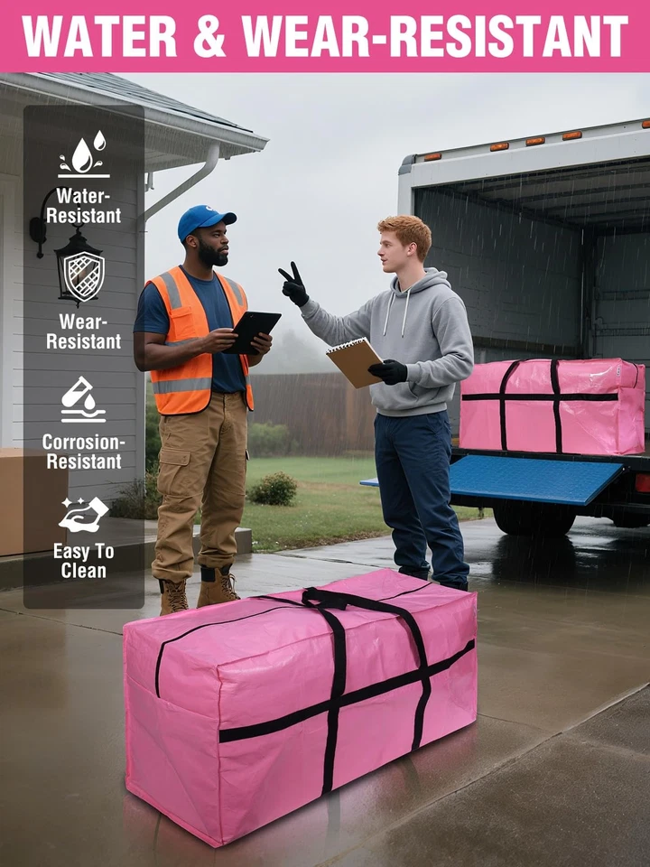 WORKPRO 66 Gallon Heavy-Duty Extra Large Moving Bags with Zippers Carry Handles - Image 3 of 4