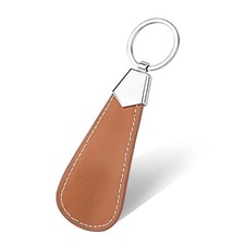Mini Shoehorn Key Chain for kids 3.7 Inch - Travel Shoe Horn Metal Shoe Brown