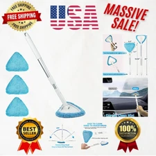26" Adjustable Windshield Cleaning Tool with 3 Microfiber Pads for All Vehicles