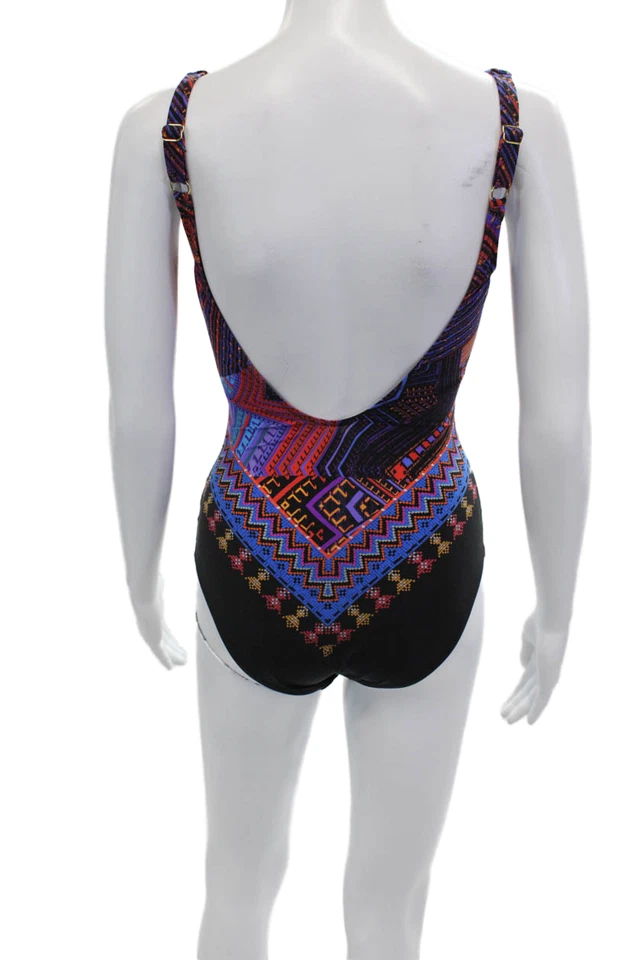 Traje de baño azteca geométrico multicolor de una pieza Gottex para mujer talla 10 Foto 2 de 4