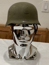 Vintage Original Spanish Modelo Z German Type M42 Army Helmet with Chin Strap