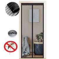Fliegengitter BalkontüR Magnet Insektenschutz Ohne Bohren 95X200 Cm Schwarz
