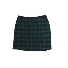 Old Navy Green Plaid Mini Skirt with Teal Windowpane Size 0