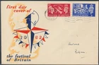 LS80621 Great Britain 1951 festival of Britain FDC used