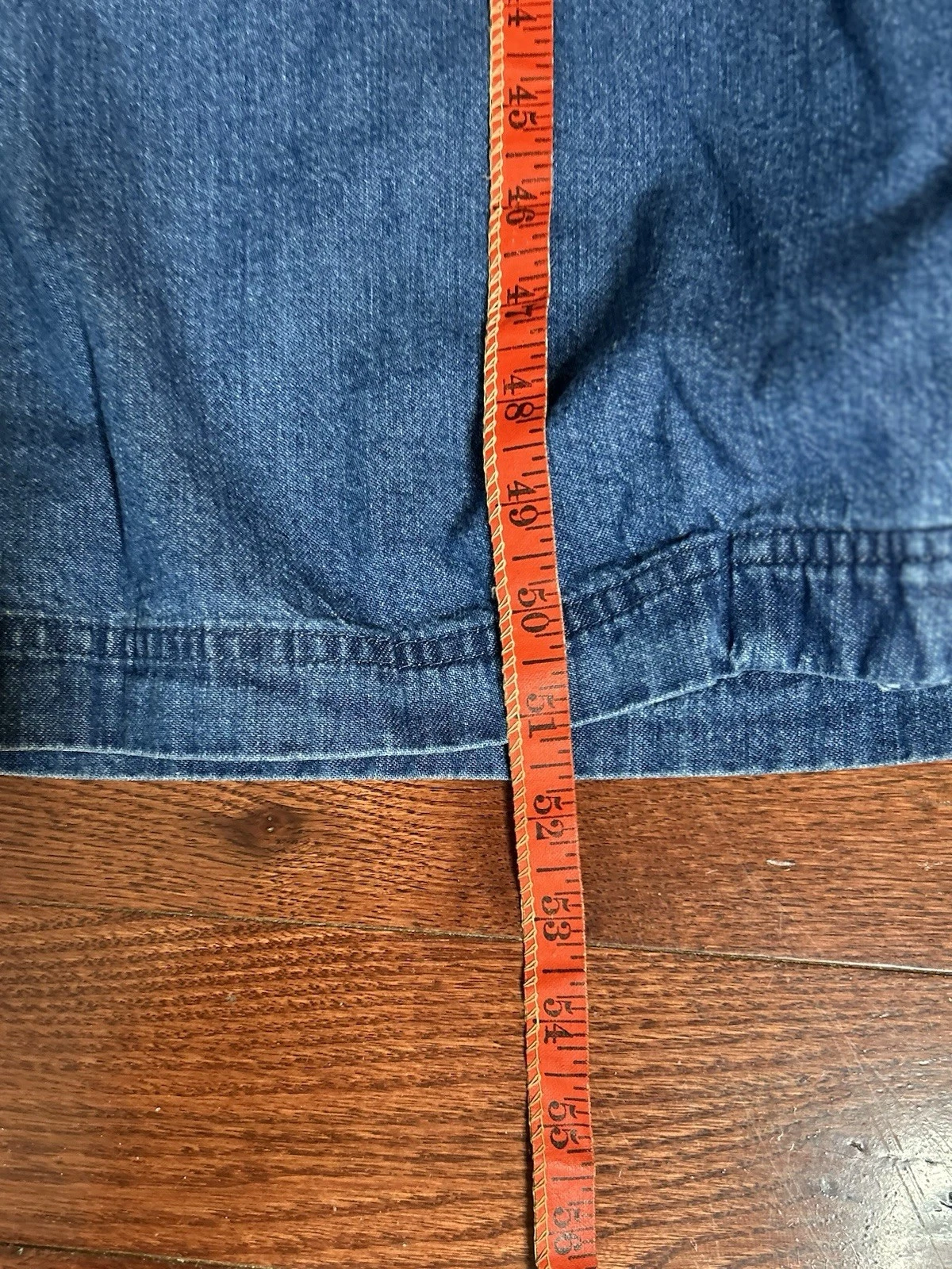 VETEMENTS Maxi abito vintage Eddie Bauer denim taglia XL senza maniche bottoni davanti scollo a V