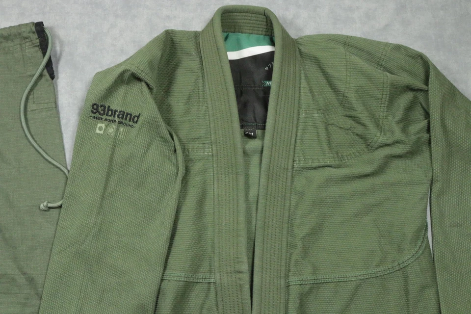 93brand BJJ Jiu-Jitsu Gi Kimono Set A1 Verde Oliva Chaqueta Pantalones Uniforme Para Hombres Foto 2 de 4