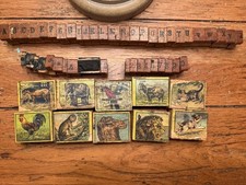 Antique  Zinc Letterpress Stamp Full Alpha Number & Animal Printing Blocks