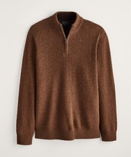Pendleton 100 Shetland Washable Wool 1/4 Zip Pullover Sweater men s Medium Brow