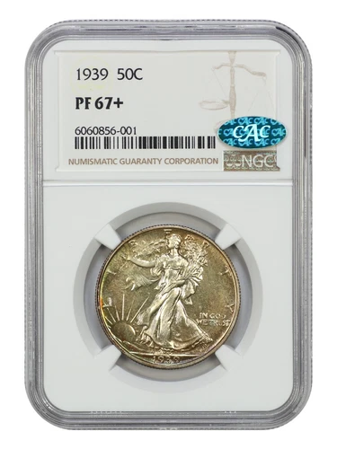 1939 50C NGC/CAC PR67+ - Walking Liberty Half Dollar
