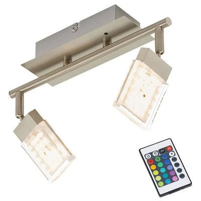 Briloner LED Leuchte Bunto Nickel matt 2 x 3,6W 640lm RGBW warm Fernbedienung - Bild 1 von 4