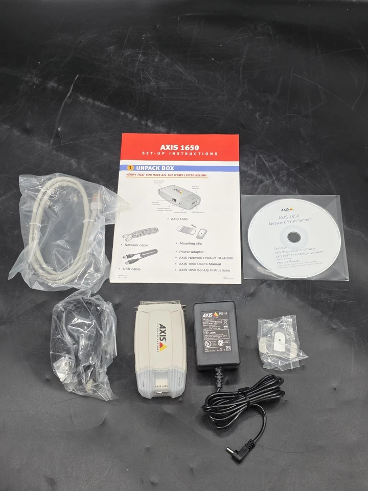 NOB Axis 1650 Network Print Server  120V, Ethernet LAN Axis Etrax 100LX, 100 MHz - Image 4 of 4