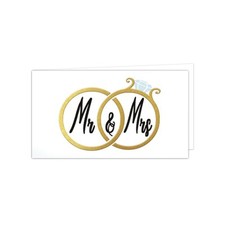 20 PZ Bigliettini BOMBONIERA MATRIMONIO NOZZE Mr & Mrs con Anelli 1BM4