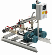 GRUPPO POMPE GEMELLARI A PRESSIONE A VELOCITA' FISSA CALPEDA 220V BSM 2MXHM 206