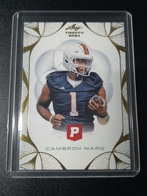 Cameron Ward - Leaf Trinity Pristine Football 2024 - Tennessee Titans - Gold